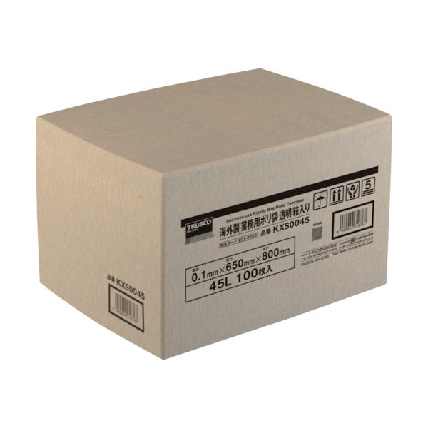 トラスコ TRUSCO KXS00120 海外製 業務用ポリ袋 透明・箱入 0．1×120L 100枚入