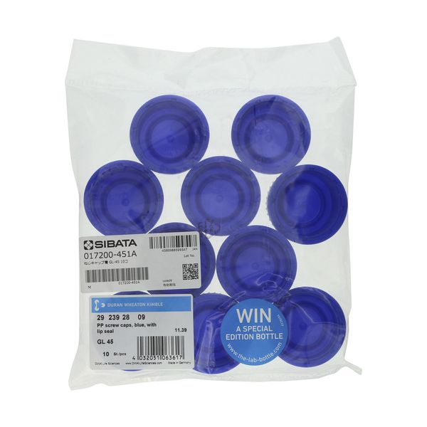 ＳＩＢＡＴＡ 017200-451A ねじキャップ青 GL−45 10個入 017200451A