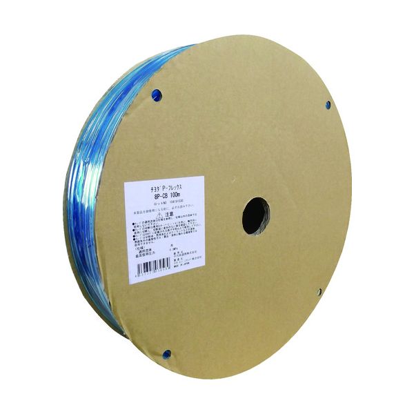 チヨダ 10P-CB 100M ポリウレタンチューブ PフレックスチューブCB 透明ブルー 10mm／100m 10PCB100Mの通販は