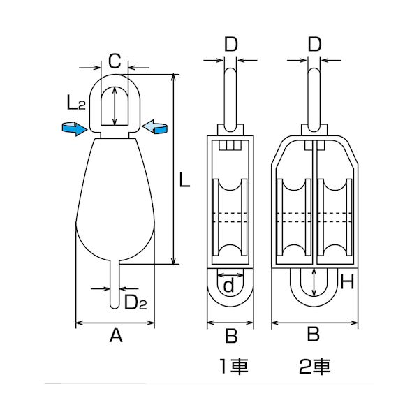 水本 A-1270 滑車 ステンレス 豆ブロックベケ付 参考使用荷重240kgf A1270_1