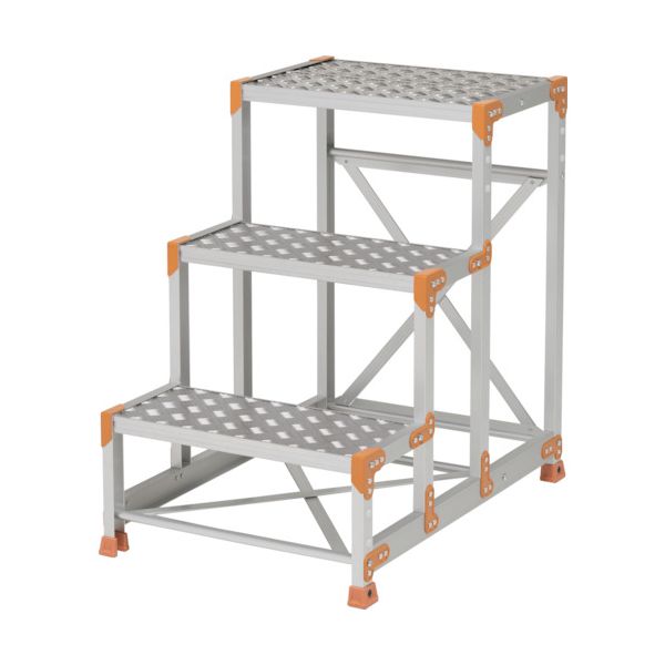 ピカ FGC-3690-25 作業台 FGC型 3段W600×D400×H900踏ざん奥行250 踏面縞板タイプ FGC369025の通販は