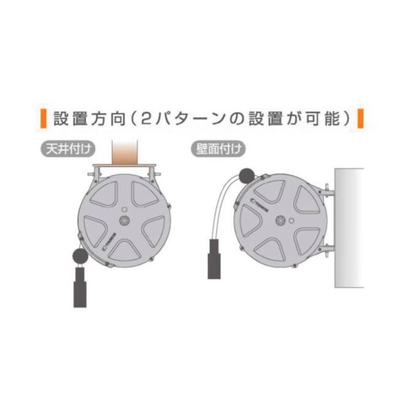 ＴＲＩＥＮＳ SHS-306FA エアーホースリール 内径8mm×6m ブレーキ式 SHS306FA