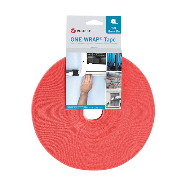 ヴェルクロ VEL-OW64163 Ｒ上 ＯＮＥ−ＷＲＡＰ Ｒ上 テープ 幅２５ｍｍ×長さ２５ｍ オレンジ VELOW64163の通販は