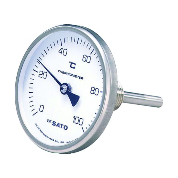 佐藤 BM-T-75S-4 バイメタル式温度計BM−T−75S 0〜100℃ 50L 2110−20 BMT75S4