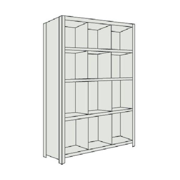 【個人宅配送不可】トラスコ TRUSCO 63V-35NG 直送 代引不可 スチール製軽量ボルト式棚 縦仕切付 Ｗ８７５×Ｄ３００×Ｈ１８００ ３列４段 ネオグレーの通販は