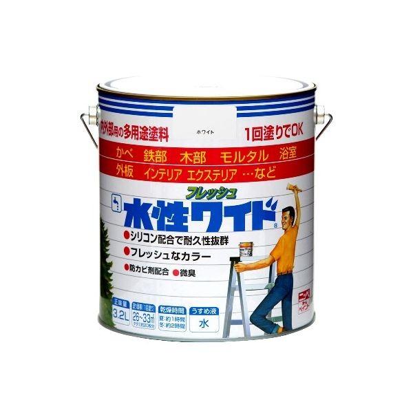 「直送」 ニッペホームプロダクツ 4976124024337 直送 代引不可 水性フレッシュワイド ３．２Ｌ ホワイト ＨＴＡ１０３−３．２