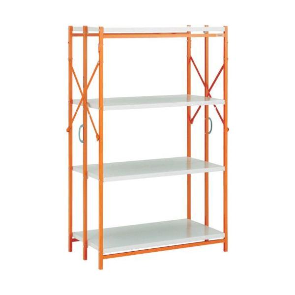 【個人宅配送不可】【個数：1個】トラスコ中山 TR-5344-W 直送 代引不可 ワンタッチラック Ｗ９１５ＸＤ４５０ＸＨ１３６８ ４段 白Ｘオレンジ TR5344W 362-9392の通販は