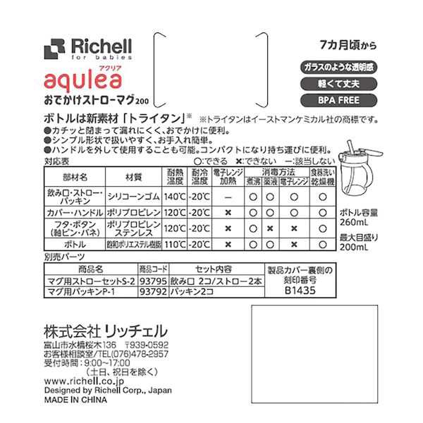 4973655220153 リッチェル アクリア おでかけストローマグR 200 イエロー【キャンセル不可】の通販はau PAY マーケット -  測定器・工具のイーデンキ