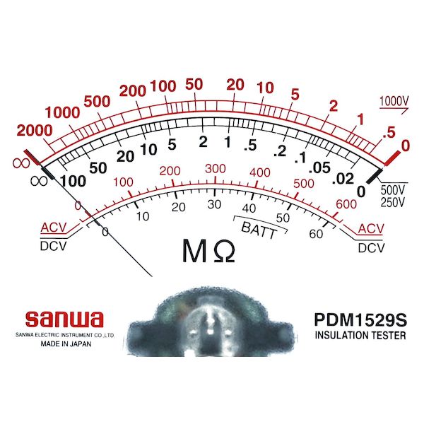 sanwa 三和電気計器 PDM1529S アナログ絶縁抵抗計 １０００Ｖ／５００Ｖ／２５０Ｖ PDM1529S_3