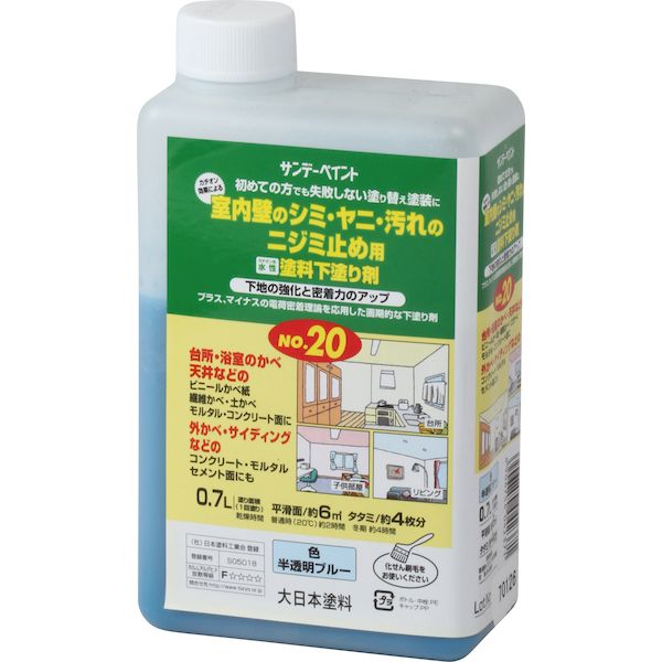 サンデーペイント 水性塗料下塗り剤no 半透明ブルー 700mの通販はau Pay マーケット 測定器 工具のイーデンキ