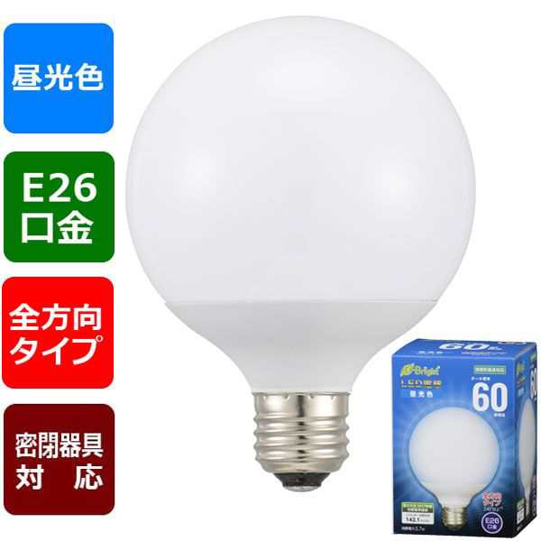 オーム電機 06 3602 Led電球 ボール球形 60形相当 810lm 昼光色 G95 E26 全方向配光240 密閉形器具対応 Ldg6d G Ag23 の通販はau Pay マーケット 測定器 工具のイーデンキ