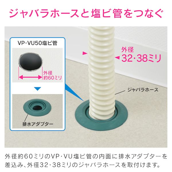 カクダイ Ga Mg042 ガオナ 接続アダプター ジャバラホース 32 38mm 呼50塩ビ管 Vp Vu兼用 ゴム製 防臭 Gamg042 キャンセル不可 の通販はau Pay マーケット 測定器 工具のイーデンキ