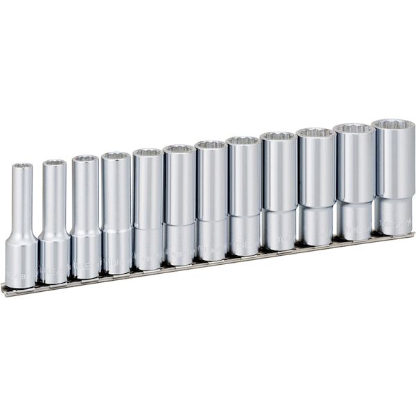 前田金属工業 TONE HDBL412 ディープソケットセット １２角・ホルダー付 インチサイズ １２ｐｃｓ 12pcs トネ インチ 1S