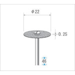 ナカニシ 14313 電着ダイヤモンドディスク＃１３０刃径２２×刃長０．３×軸径３