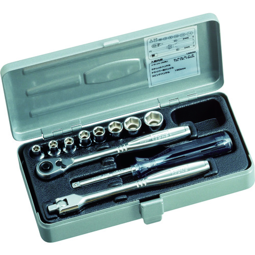 ＴＯＮＥ 1850M ソケットレンチセット 差込角６．３５ｍｍ １１点セット 1850M 116-5178 1165178 前田金属工業の通販は 9,467円