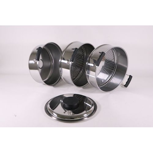 4589511091647 神子島製作所 PE 18−0丸蒸器 3段27cm 桃印18-0丸型蒸器 AMS72273 プレス モモ_3