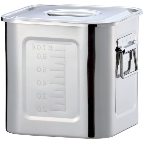 4560127490093 赤川器物製作所 AG 18−8目盛付角キッチンポット 19cm 6．4L 手付 角型キッチンポット