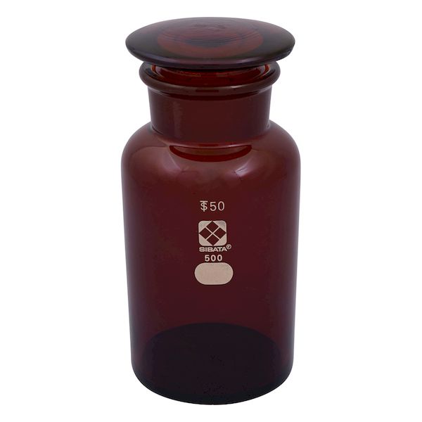 4-5032-05 共通摺合わせ広口試薬瓶茶褐色５００ｍｌ 4503205