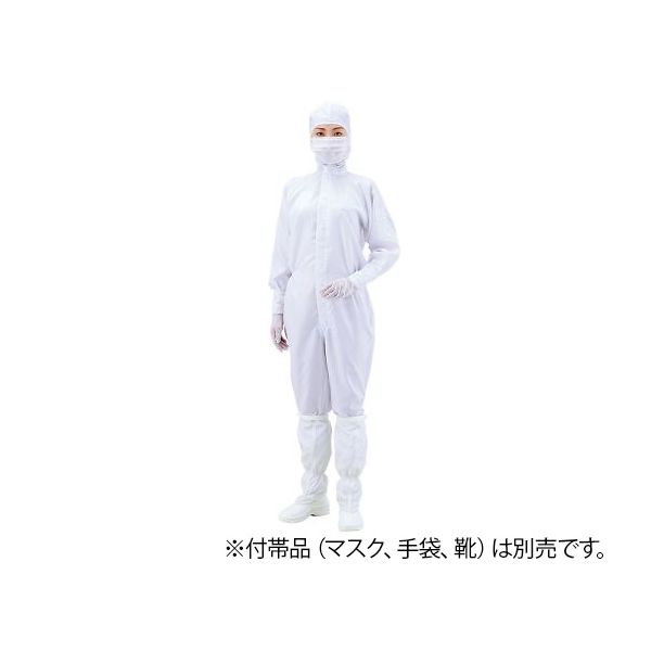 4589638349881 無塵衣・AS197C フード付き・クリーン洗浄済 ホワイト L