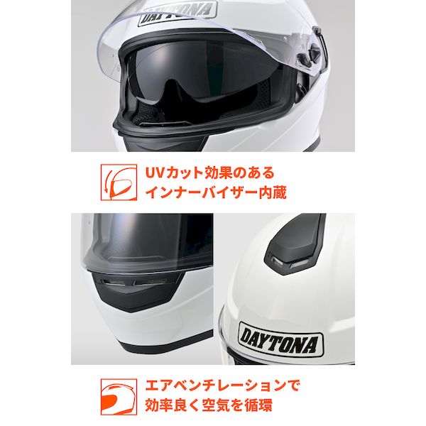 デイトナ DAYTONA 46465 バイク用 ヘルメット フルフェイス SG規格 ABS+PC ピンロックシート付属 インナーバイザー装備 DN−0 デイトナ DAYTONA 46465 バイク用 ヘルメット フルフェイス SG規格 ABS+PC ピンロックシート付属 インナーバイザー装備 DN−0