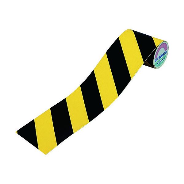 日本緑十字 256301 反射トラテープ ラインテープ 黄／黒 ＴＲ３−Ａ ９０ｍｍ幅×１０ｍ 屋内用 256301【キャンセル不可】