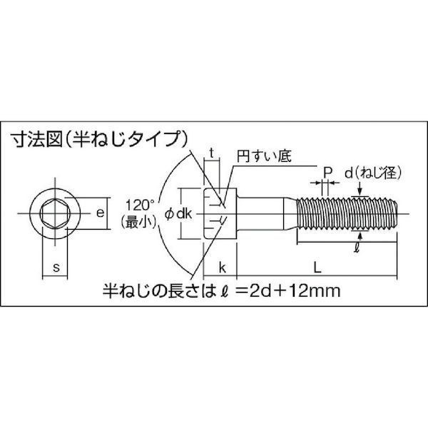 トラスコ中山（TRUSCO） ［B62-0540］ ユニクローム六角穴付ボルト寸法