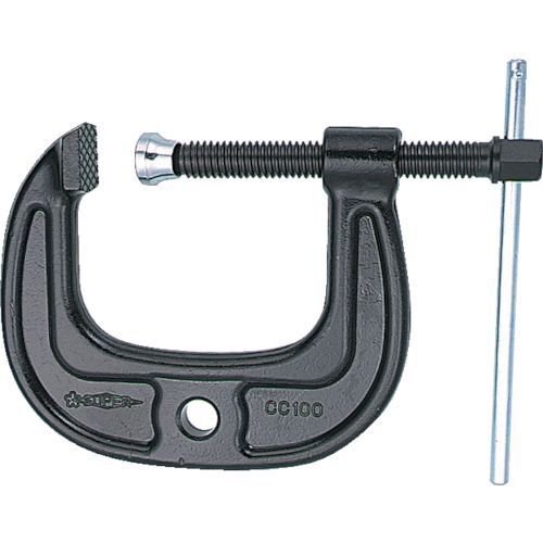 スーパーツール CC-100 シャコ万力 Ｃ型 強力ワイドタイプ １００ｍｍ カチオン電着塗装 １００ｍｍ カチオン電着塗装 シャコ万力強力ワ