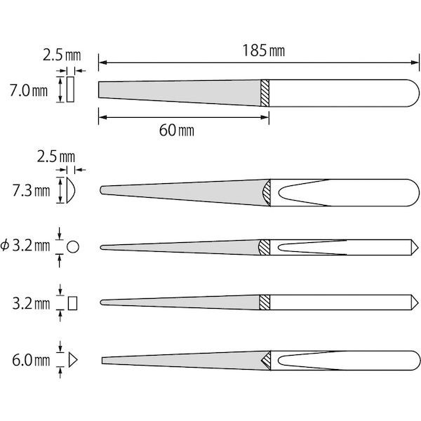 ロブテックス LOBSTER K 10 SET ダイヤモンドヤスリ 鉄工用 １０本組 ５種類セット K10SET 鉄工ダイヤヤスリ_1