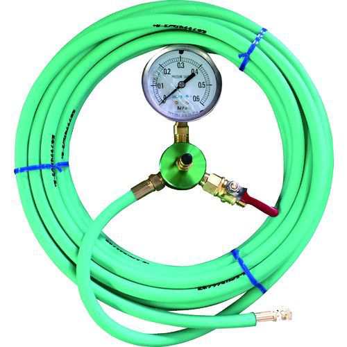 【個数:1個】カンツール HT-10-T 配管内止水用品 エアホース10m 圧力計付圧力 ゲージ HT10T 333-9106の通販は