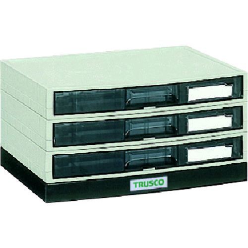 トラスコ TRUSCO LA4-S3S αレターケース Ａ４・積み重ねタイプ 横浅型３段 LA4S3S 504-6661