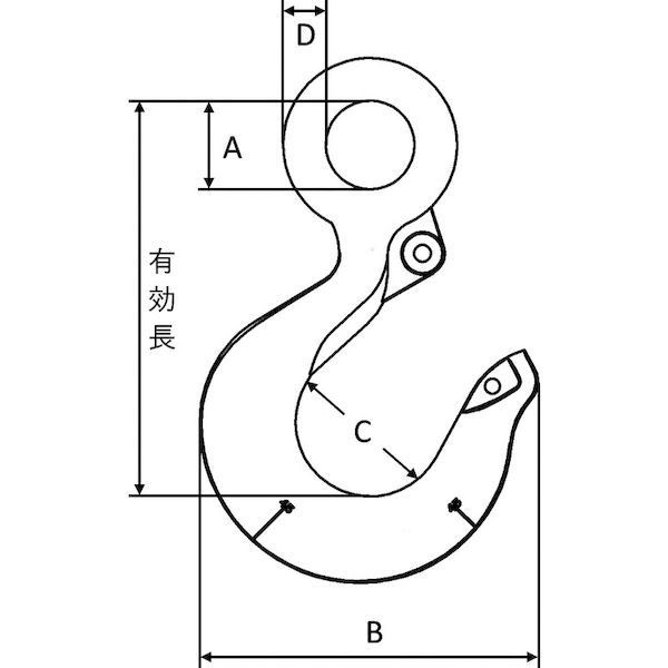 クロスビー L-320AN-1.6 アイフック 基本使用荷重１．６ｔ L320AN1.6