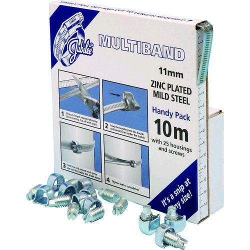 ＪＵＢＩＬＥＥ  MB1708  マルチバンド＋スクリューセット １１ｍｍ幅１０ｍ バンド１本・締金具２５個 MB1708