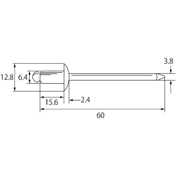 （株）ロブテックス ［NA86EB］ ブラインドリベット アルミ／アルミ製 ８−６ １００本入 エコＢＯＸ エビ エコBOX 8-6
