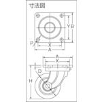 ヨドノ MUHA-MG300X75 鋳物重量用キャスター 許容荷重１１０７．４ 取付穴径１５ｍｍ MUHAMG300X75 305-3237_1