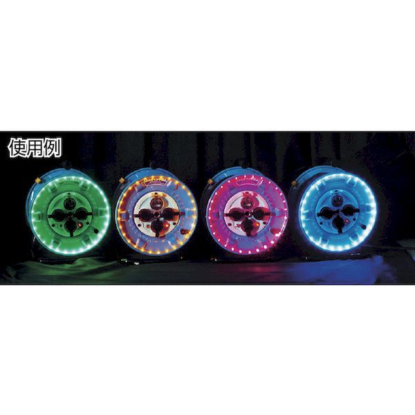 日動  NPWLEK33B 電工ドラム 防雨型ＬＥＤラインドラム 青 過負荷漏電保護兼用 ３０ｍ NPWL-EK33-B 日動工業_3