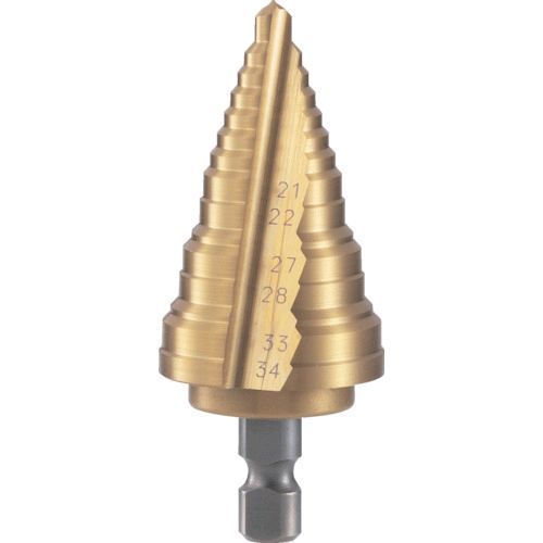 TRUSCO NMS-34EG 電気設備用ステップドリル ２枚刃チタンコーティング ２１〜３４ｍｍ NMS34EG 287-1823