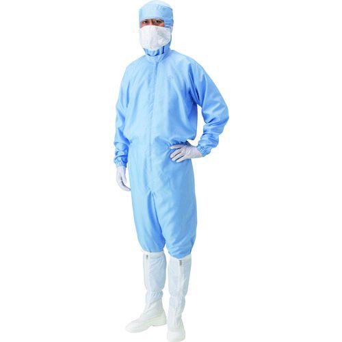 ゴールドウィン  PP1410BM クリーンルーム用ウェア フロントファスナーワンピース ブルー Ｍ