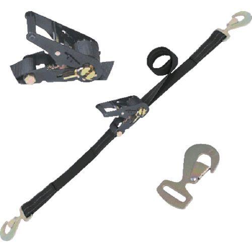 シライ RK50LB6SHF500 ベルトラッシング ラチェットバックル式 ベルタイト Ｒ上 黒 端末金具付き スナップフック付 RK50LB6SHF500