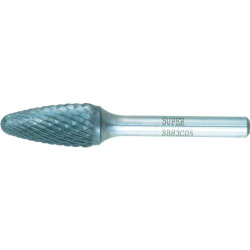 スーパーツール SBH3C05 超硬バー 重切削用 ロー付タイプ 砲弾型 刃径:12.7mm 軸径:6.0mm 超硬バー 重切削用 ロー付タイプ