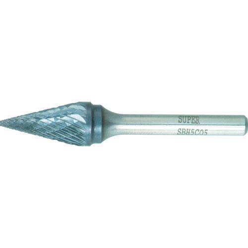 スーパーツール SBH5C05 超硬バー 重切削用 ロー付タイプ 円錐型 刃径：１２．７ｍｍ 軸径：６．０ｍｍ 円錐型 超硬バー 重切削用 ロー付