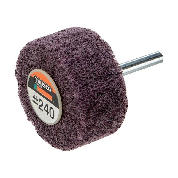 トラスコ TRUSCO UFN425-240 ナイロン軸付ホイール 外径40×厚み25×軸6 240♯ 5個入 UFN425240
