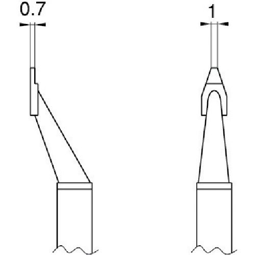 HAKKO（白光）ハッコー ［T8-1003］ こて先 ＣＨＩＰ １Ｌ型２本入り T81003 400-4264