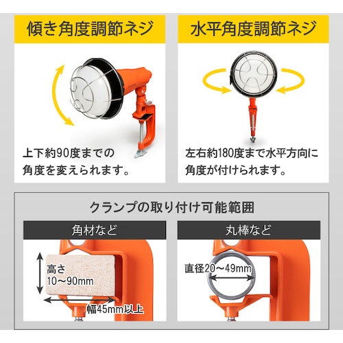 ＩＲＩＳ  LWT-5500CK  ５２１６２５ ＰＲＯＬＥＤＳ クランプ式交換電球型投光器５５００ｌｍ LWT5500CK_5