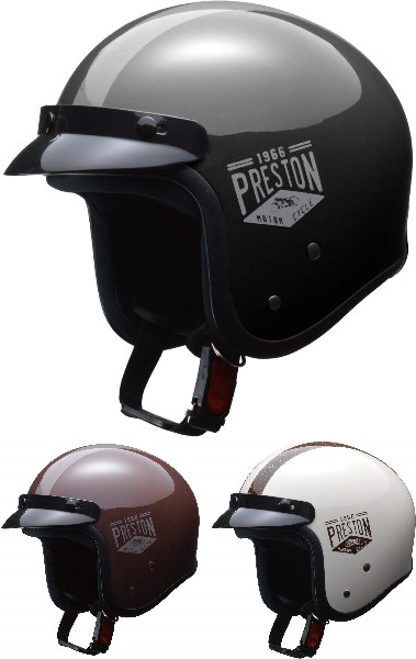 選3色 Lead Preston バイザー付スモールジェットヘルメット Prestonの通販はau Pay マーケット メディアデザイン