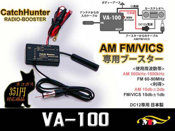 入荷 感度ｕｐ Am Fm Vics用ラジオブースター 入出力jaso Va 100の通販はau Pay マーケット メディアデザイン