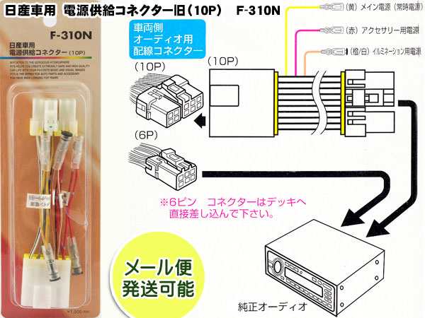 ネコポス 日産車用電源供給コネクター 電源取り出しキット旧 10p F 310n の通販はau Pay マーケット メディアデザイン