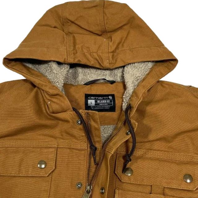 Carhartt(カーハート)ジャケット ダックジャケット ワークジャケット シェルパ 裏ボア フード付き ポケット ウォッシュドダック 防寒 メンズ 103826