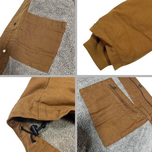 Carhartt(カーハート)ジャケット ダックジャケット ワークジャケット シェルパ 裏ボア フード付き ポケット ウォッシュドダック 防寒 メンズ 103826