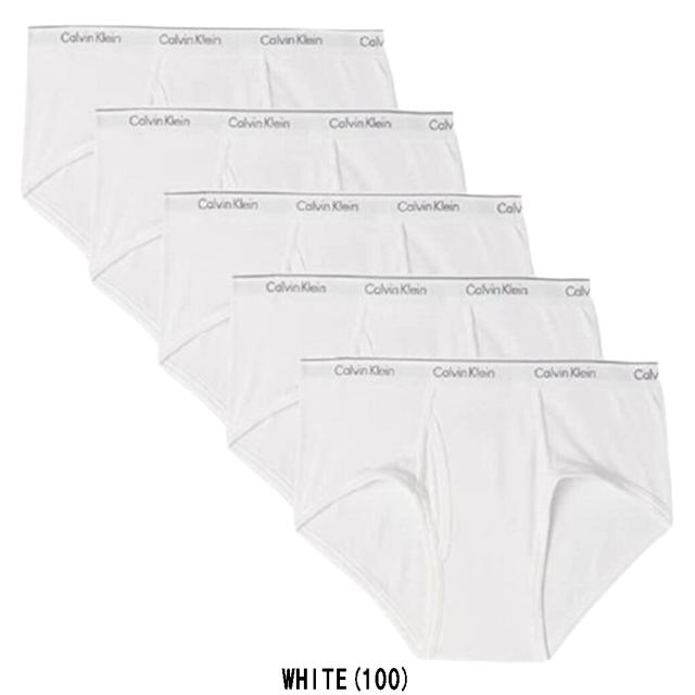 ホワイトカルバンクラインメンズ4パックコットンクラシックブリーフ