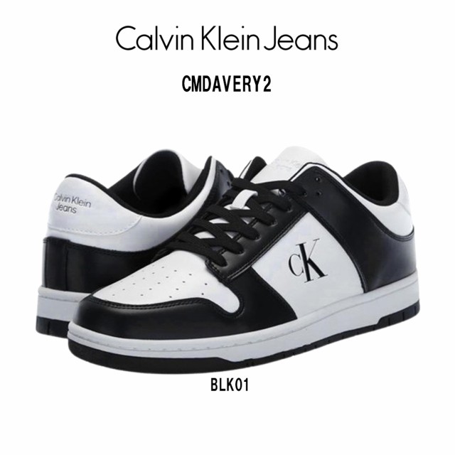 Calvin Klein(カルバンクライン)ck スニーカー シューズ 靴 PUレザー ミドルカット ロゴ レースアップ デイバリー ブラック ホワイト DAV